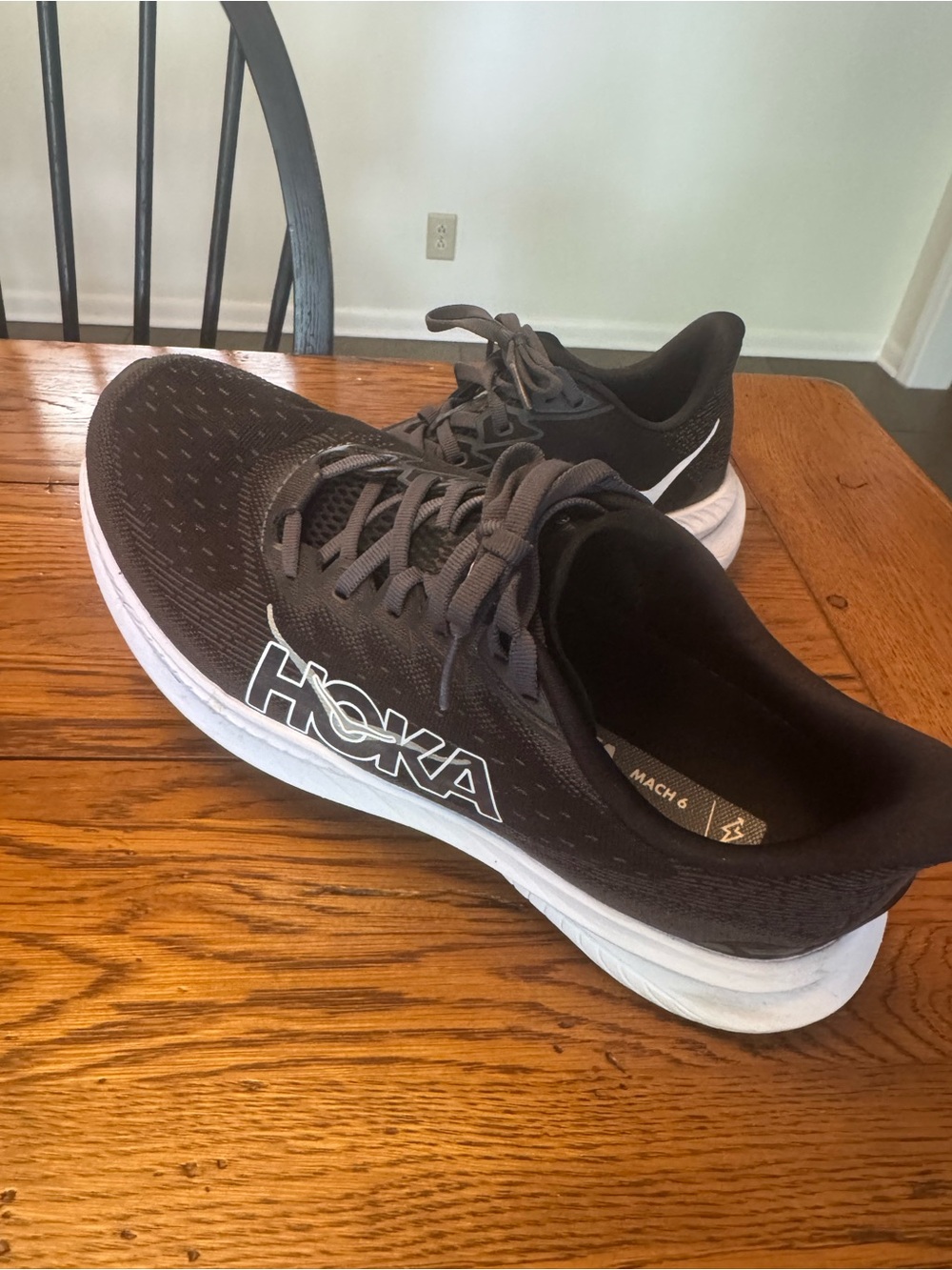 Hoka Women's Mach 6 Running Shoes - Black/White